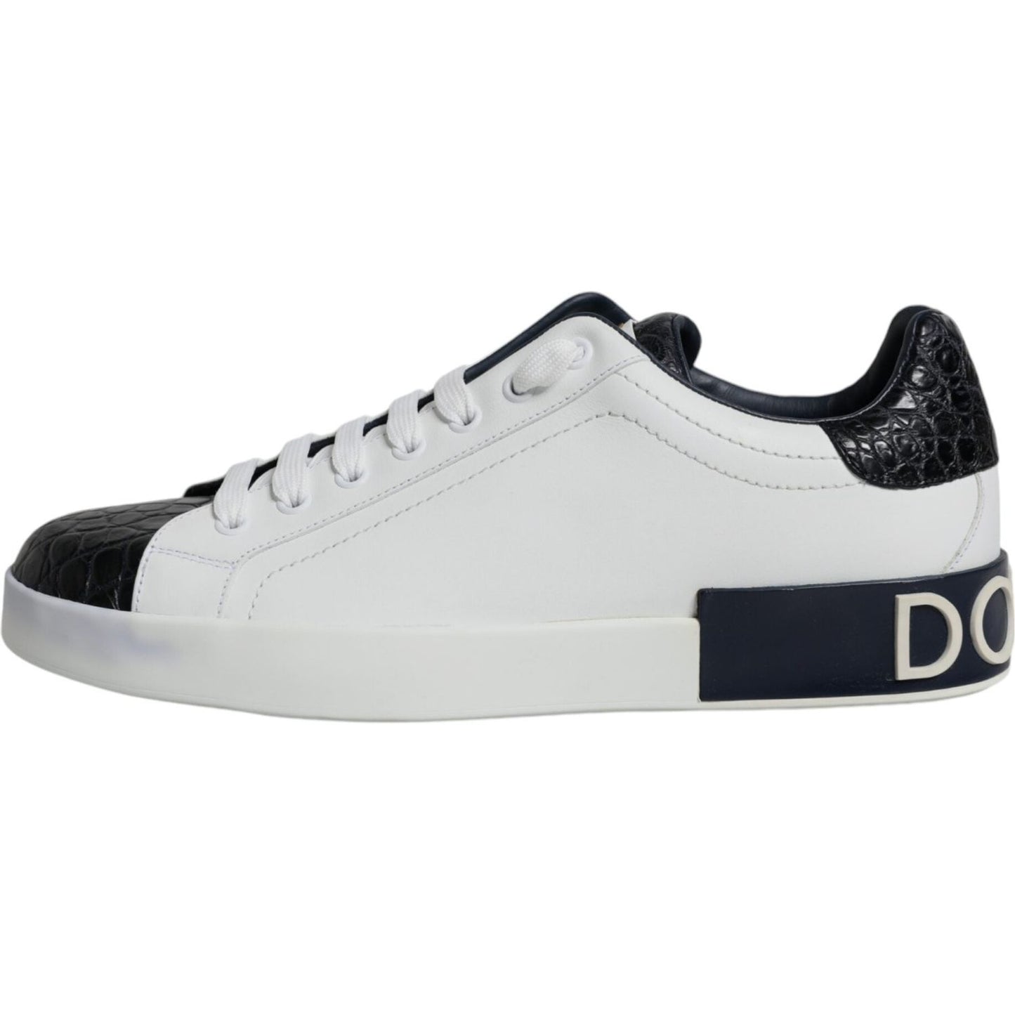 Dolce & Gabbana White Leather Logo Portofino Sneaker Shoes MV6290-39