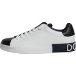 Dolce & Gabbana White Leather Logo Portofino Sneaker Shoes MV6290-39
