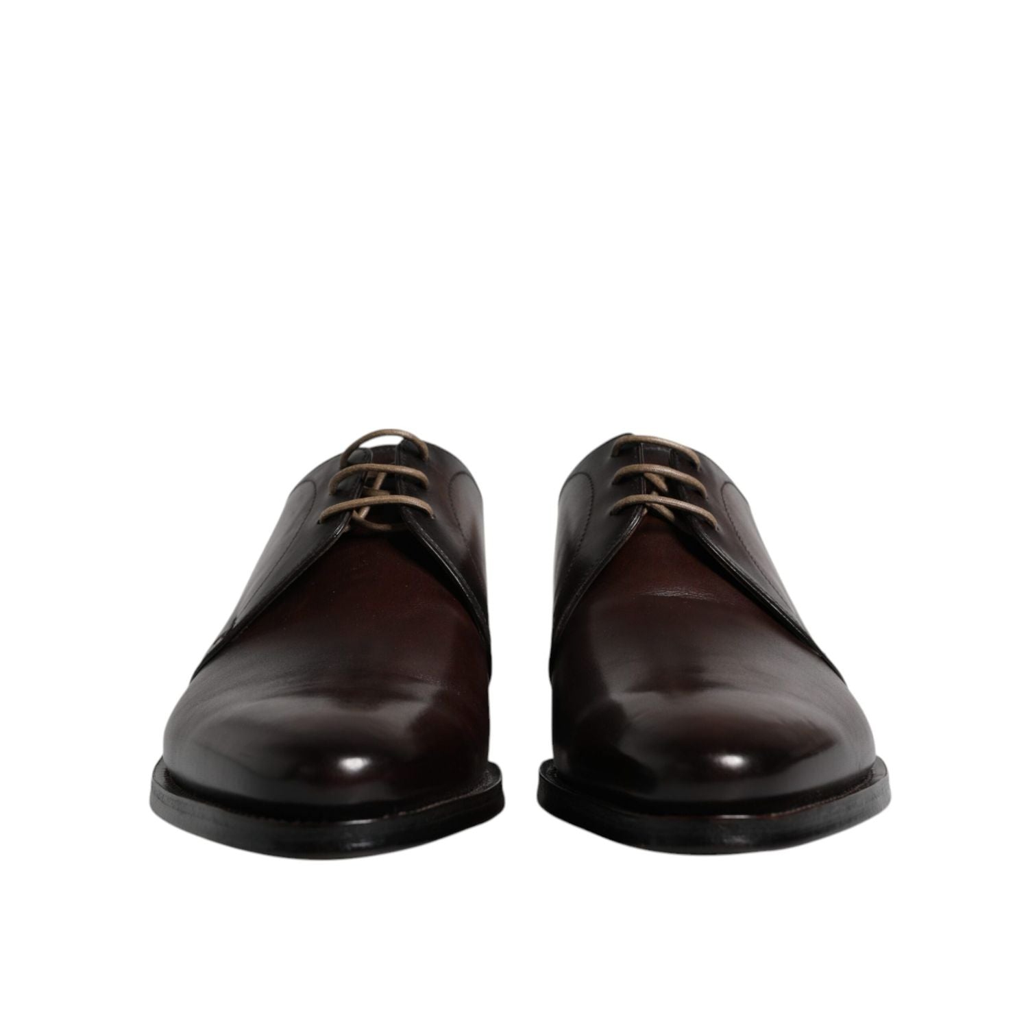 Dolce & Gabbana Black Leather Lace Up Men Derby Formal Shoes