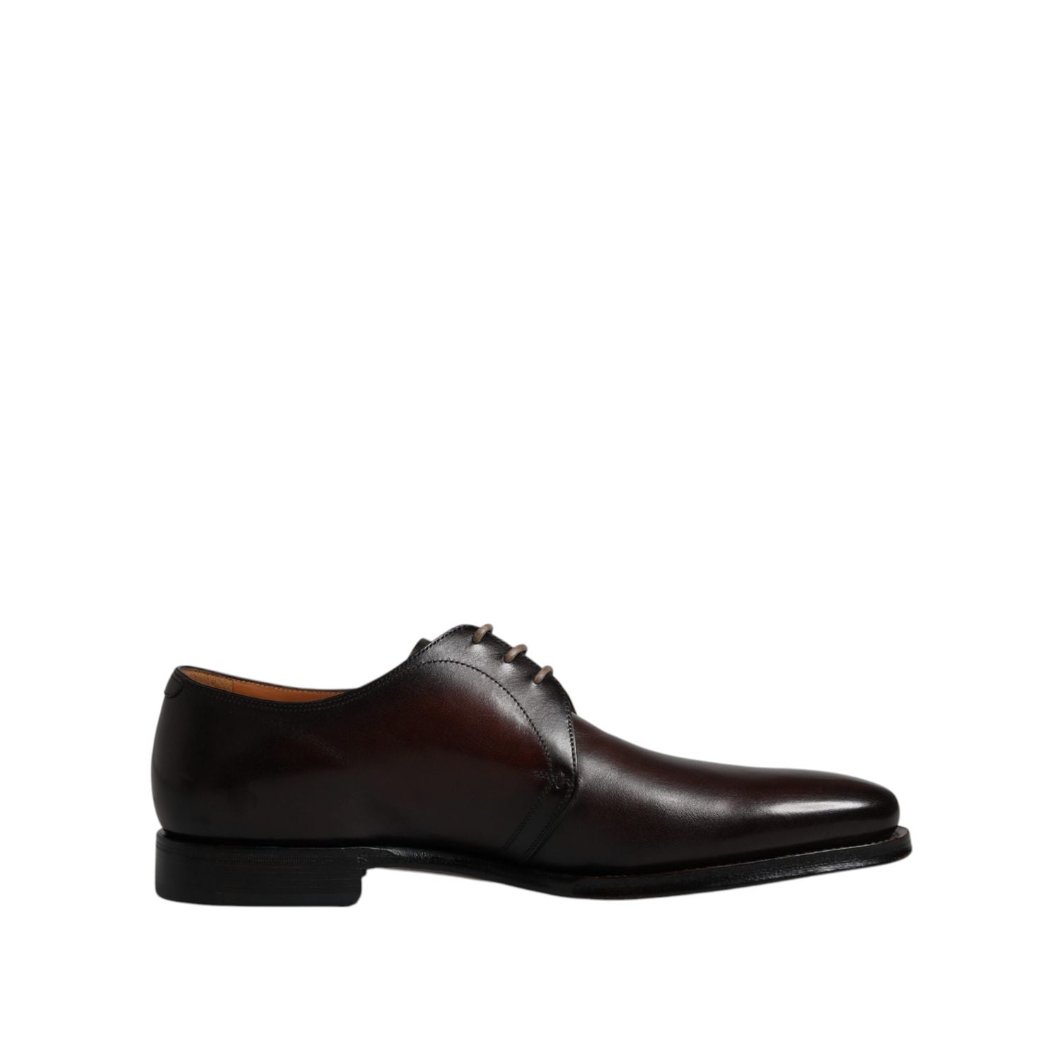 Dolce & Gabbana Black Leather Lace Up Men Derby Formal Shoes