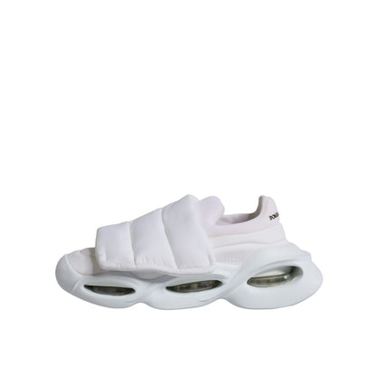 Dolce & Gabbana White Padded Fabric Low Top Sneakers Shoes