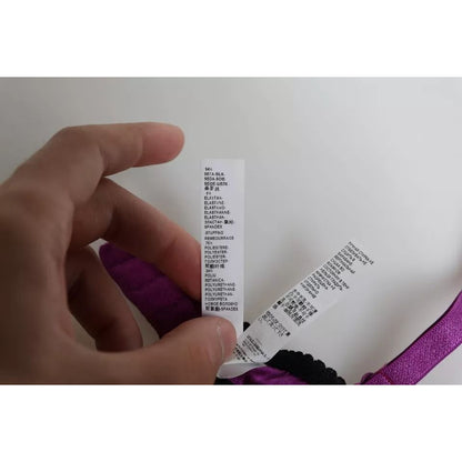Dolce & Gabbana Purple Silk Underwired Balconette Bra Underwear