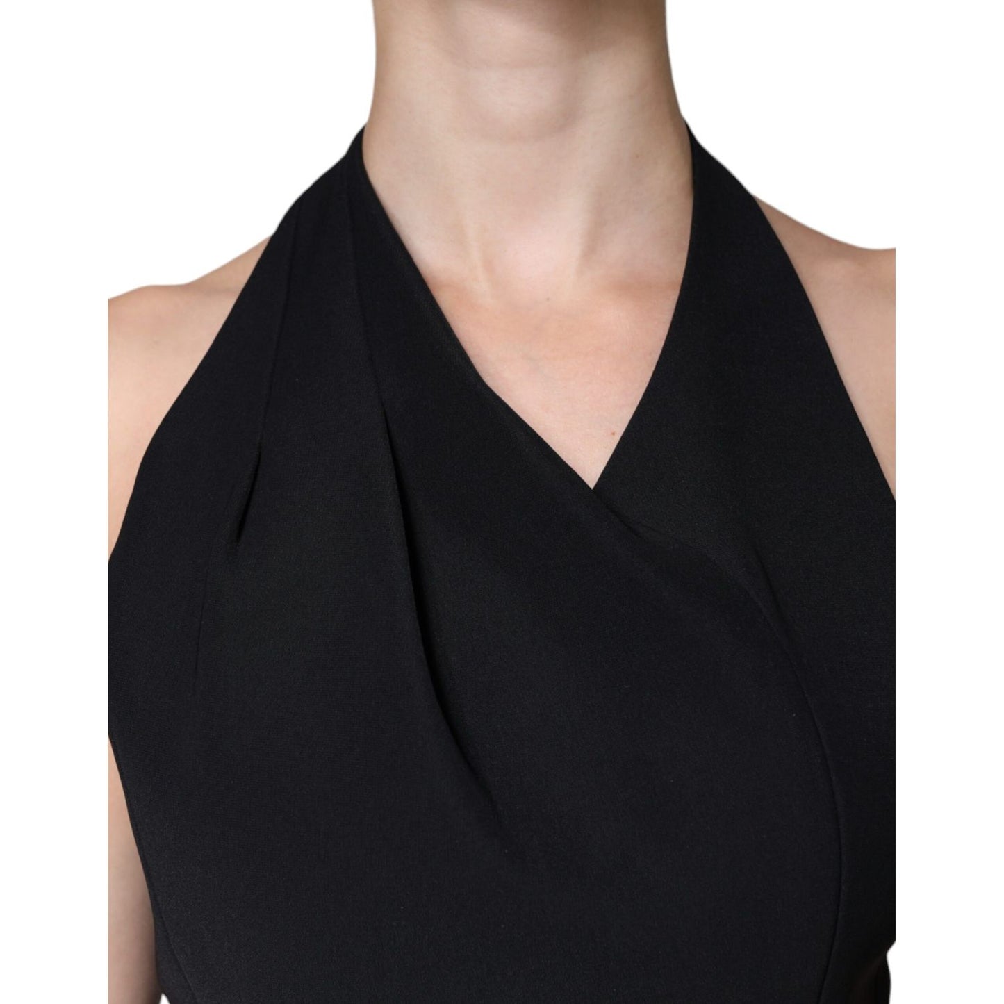 Emporio Armani Black Sleeveless Halter Sheath Long Gown Dress