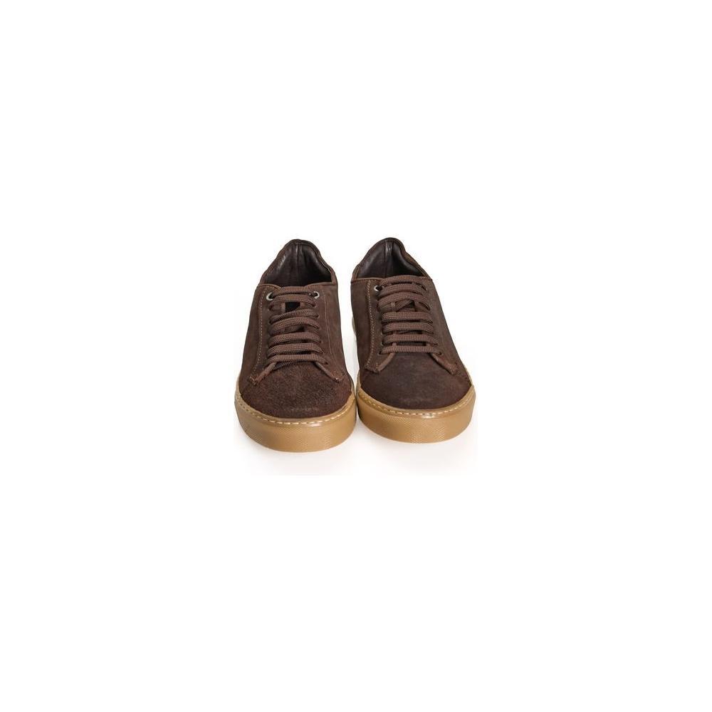 Roberto Pepe Luxury Brown Calfskin Men Sneaker RO-24746-EU40/US7