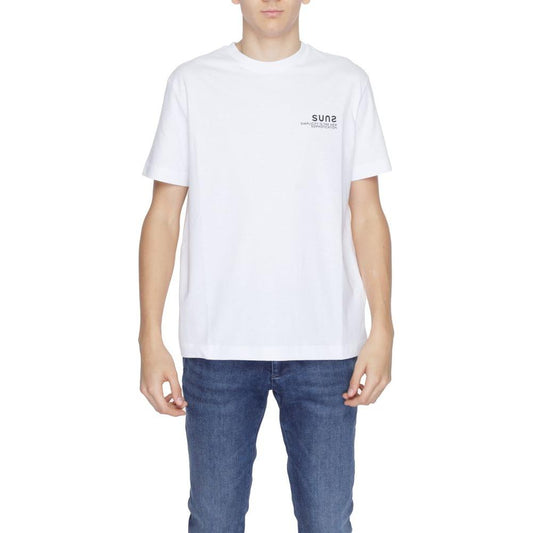 Suns White Cotton T-Shirt Suns Dark Slate Blue