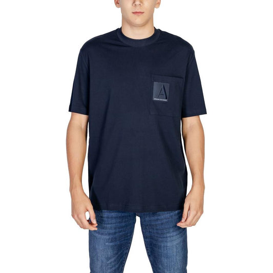 Armani Exchange Blue Cotton T-Shirt Armani Exchange Dark Slate Gray