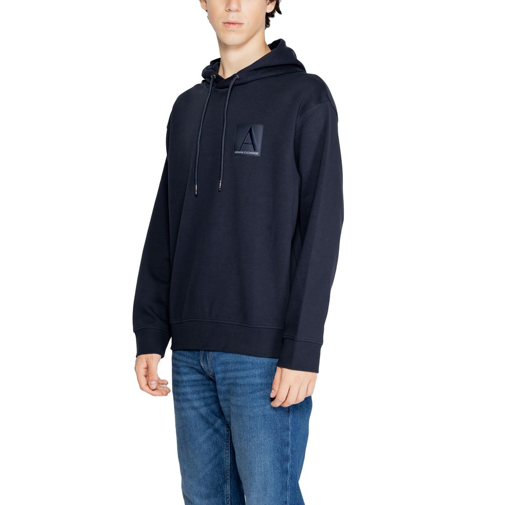 Armani Exchange Blue Cotton Hoodie