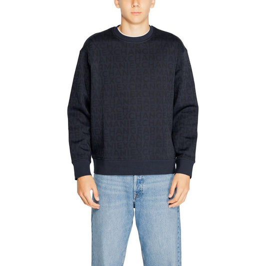 Armani Exchange Blue Cotton Sweater Armani Exchange Gray