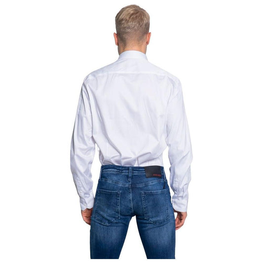 Armani Exchange White Cotton Shirt Armani Exchange Light Gray