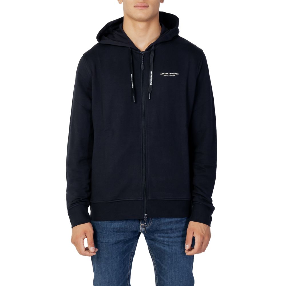 Armani Exchange Blue Cotton Hoodie