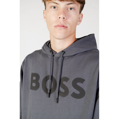 Hugo Boss Gray Cotton Hoodie