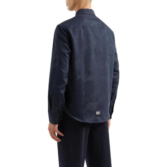 Armani Exchange Blue Cotton Shirt Armani Exchange Dark Slate Gray