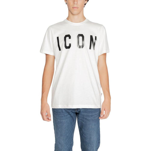 Icon White Cotton T-Shirt Icon Dim Gray