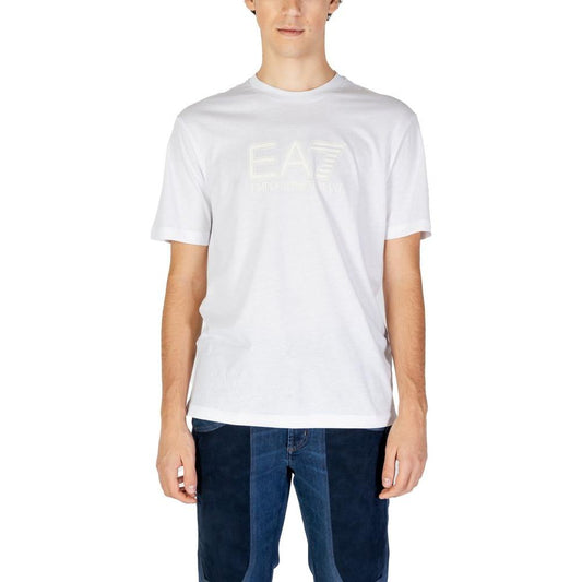 EA7 Emporio Armani White Cotton T-Shirt EA7 Emporio Armani Dark Slate Gray