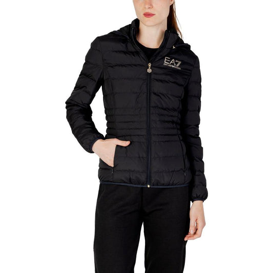 EA7 Emporio Armani Bicolor Polyester Jackets & Coat EA7 Emporio Armani Black