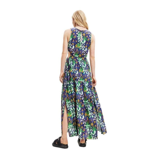 Desigual Blue Viscose Dress Desigual Gray