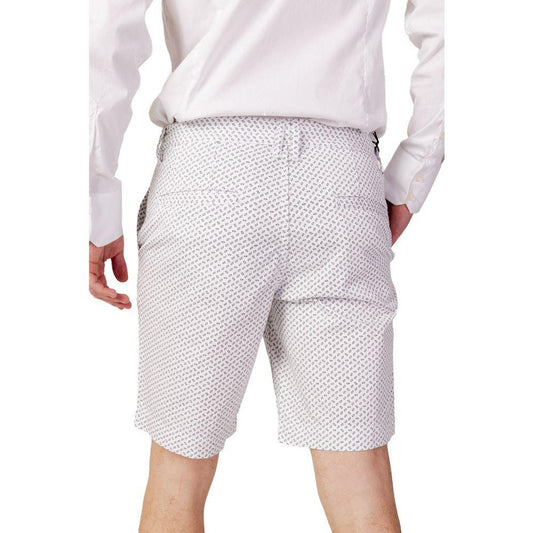 Armani Exchange White Cotton Short Armani Exchange Light Gray
