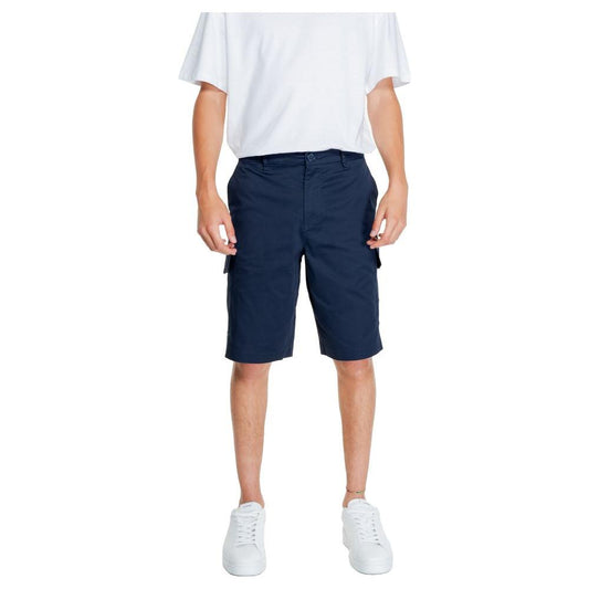 Armani Exchange Blue Cotton Short Armani Exchange Light Gray