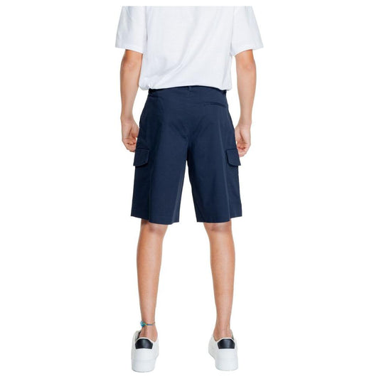 Armani Exchange Blue Cotton Short Armani Exchange Light Gray