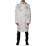 Dolce & Gabbana White Hooded Parka Polyester Trench Coat Jacket