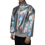 Dolce & Gabbana Silver Iridescent Full Zip Men Bomber Jacket