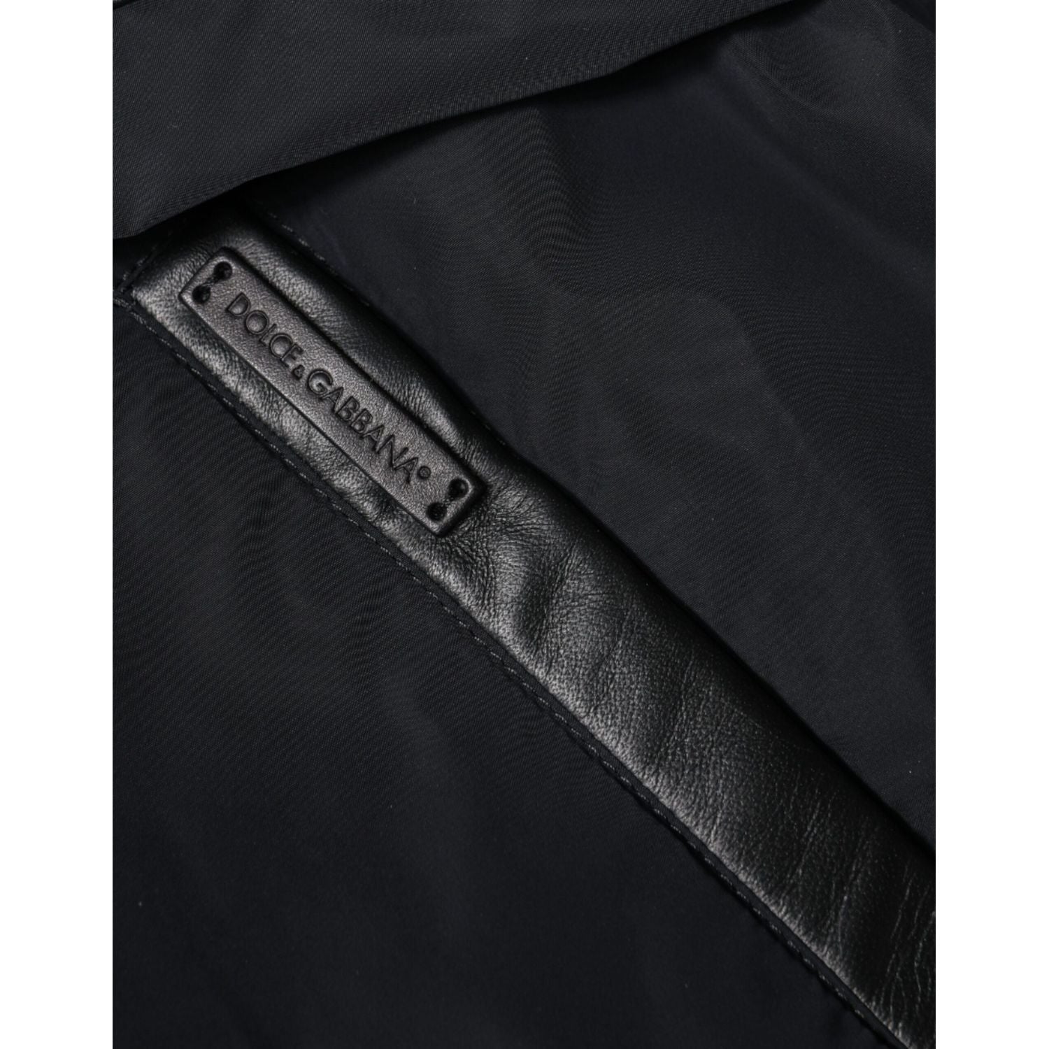 Dolce & Gabbana Black Hooded Full Zip Men Bomber Jacket