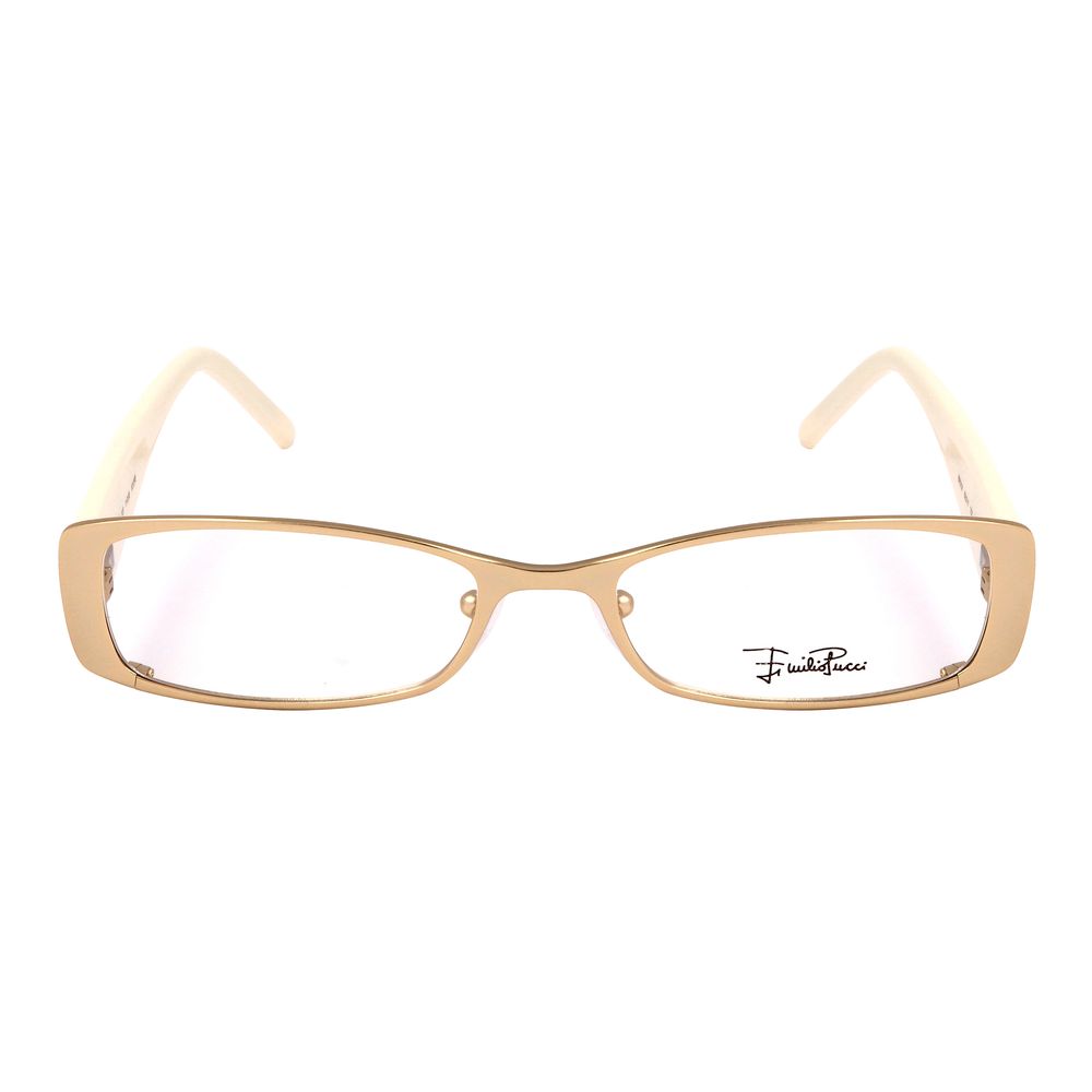 Emilio Pucci Gold Metal Frames glasses, women's style EP213175752 with golden metal finish and dimensions 52/17/135 mm.