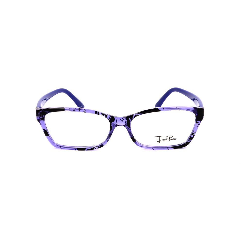 Emilio Pucci Blue Plastic Frames with denim color, EP2715404 model, size 53/15/135 mm, perfect for women’s eyewear fashion.
