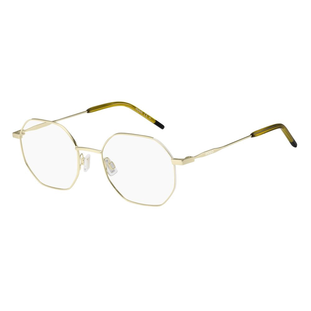 Hugo Boss Gold Metal Frames for women, model HG1216AOZE919, featuring elegant golden finish and dimensions 49/19/135 mm.