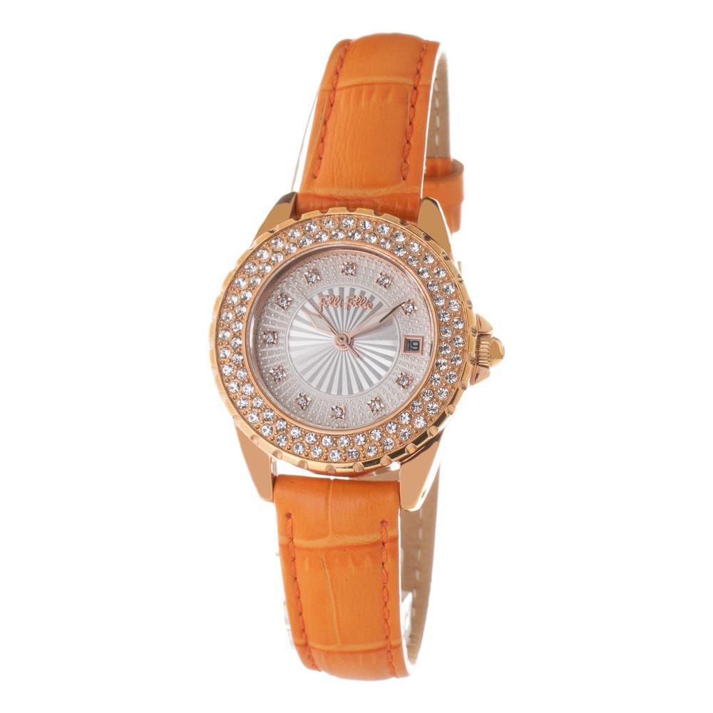 Folli Follie Orange Leather Dress Watch