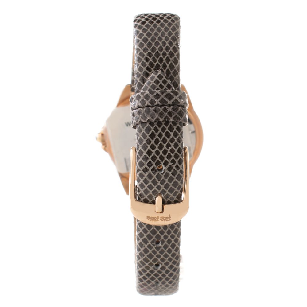 Folli Follie Gray Leather Dress Watch