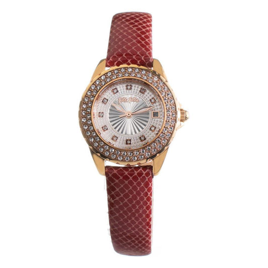 Folli Follie Red Leather Dress Watch