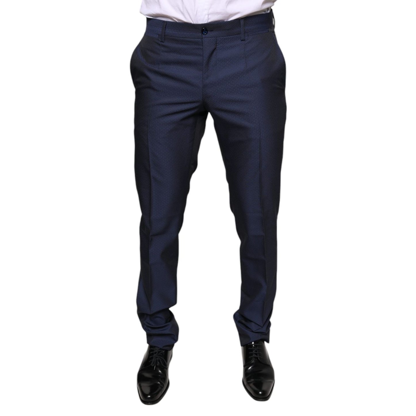Dolce & Gabbana Blue Polyester Formal Tuxedo Pants