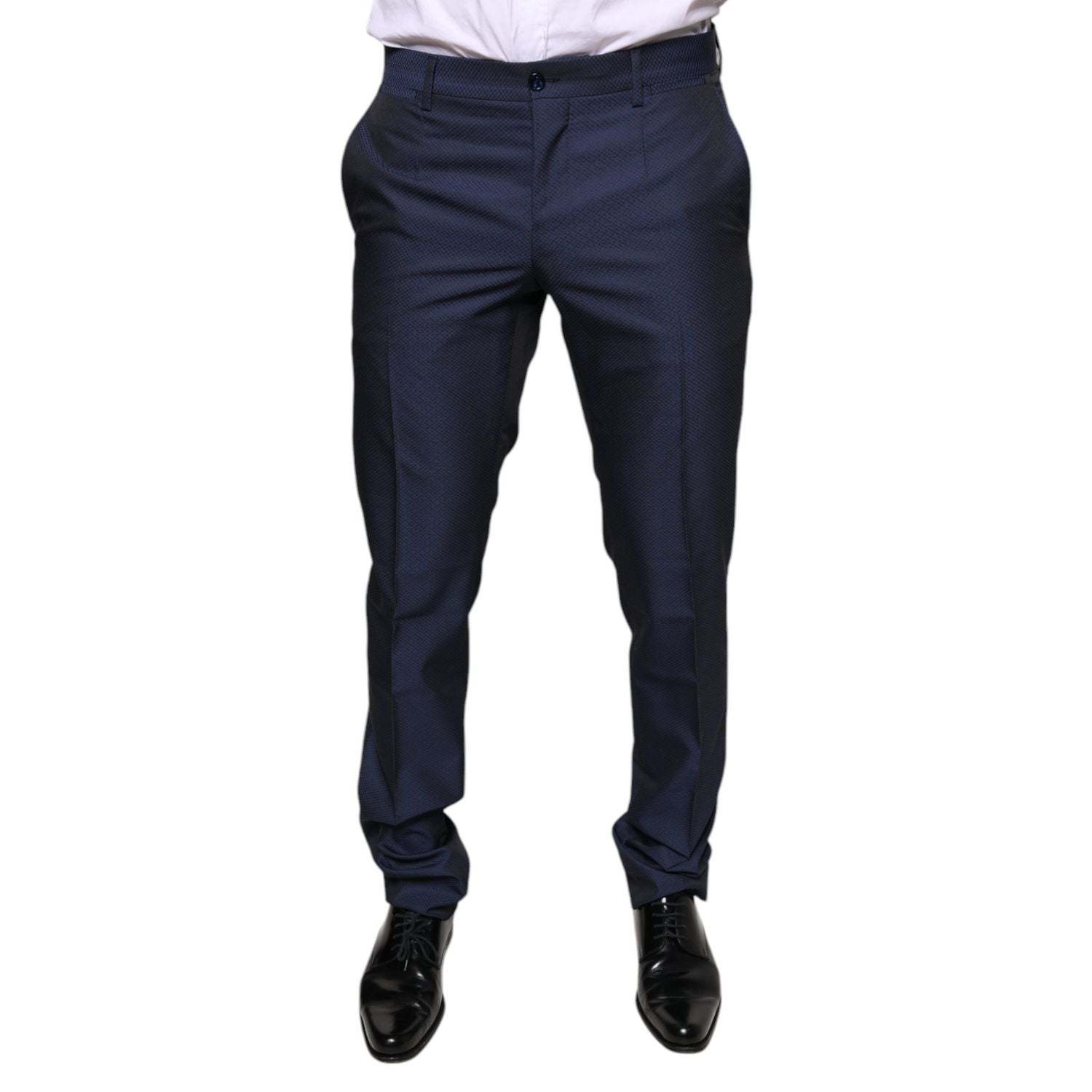 Dolce & Gabbana Blue Polyester Formal Tuxedo Pants