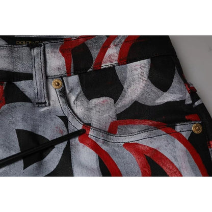 Dolce & Gabbana Multicolor Cotton Monogram Skinny Denim Jeans