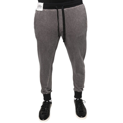 Dolce & Gabbana Gray Cotton Jogger Jogging Pants