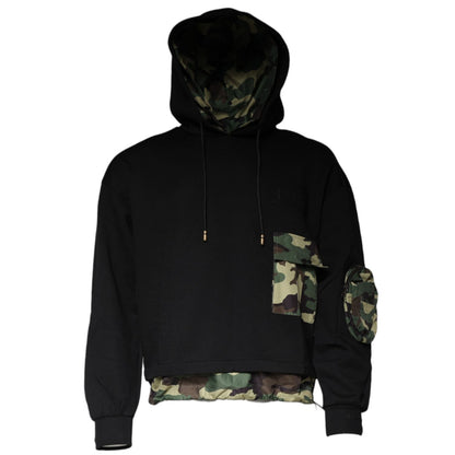 Dolce & Gabbana Black Pocket CottonHooded Sweatshirt Sweater