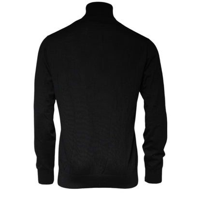 Dolce & Gabbana Black Long Sleeve Turtleneck Men Pullover Sweater