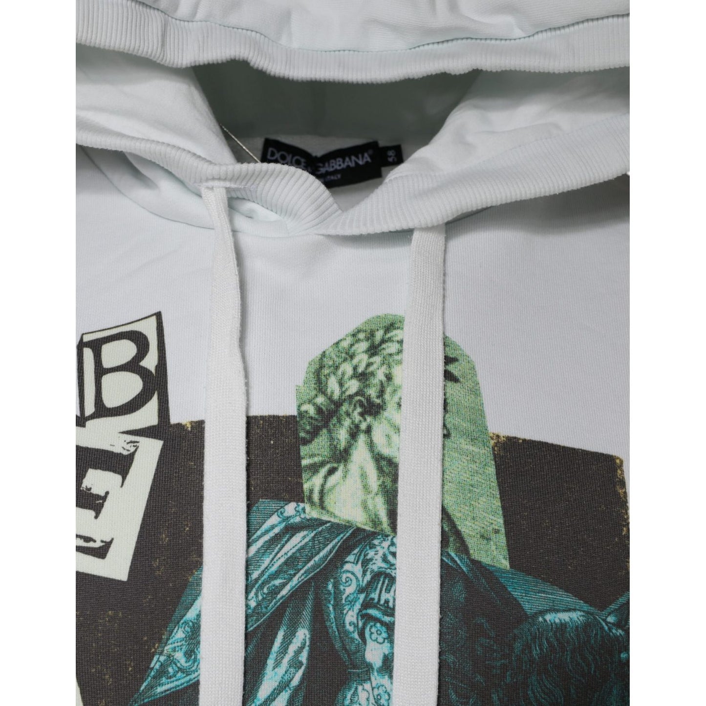 Dolce & Gabbana White Caesar Cotton Hooded Pullover Sweater