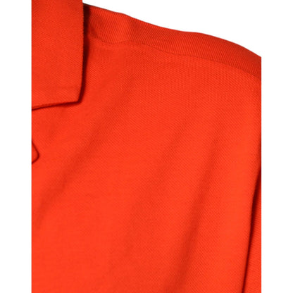 Dolce & Gabbana Orange Cotton Button Down Casual Polo Shirt