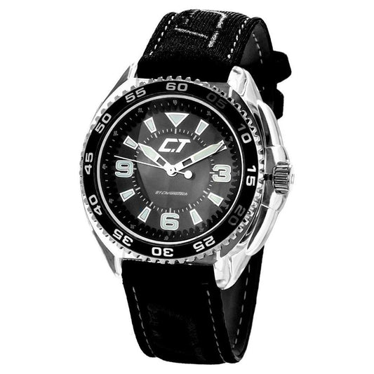 Chronotech Black Leather Watch CHCC6280L01AC