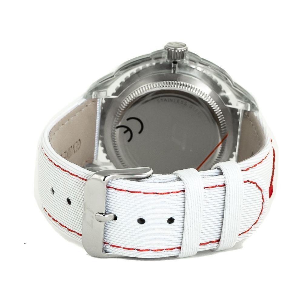 Chronotech White Leather Dress Watch