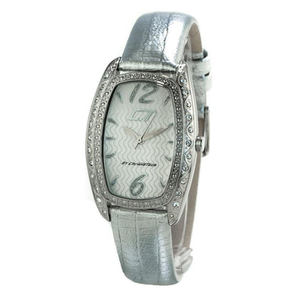 Chronotech Silver Leather Dress Watch