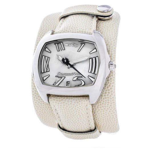 Chronotech Beige Leather Bracelet Watch