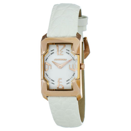 Chronotech White Leather Dress Watch