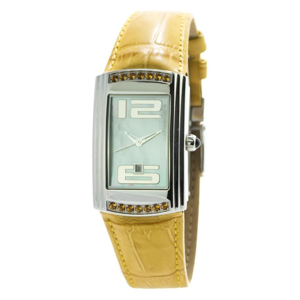Chronotech Yellow Leather Dress Watch