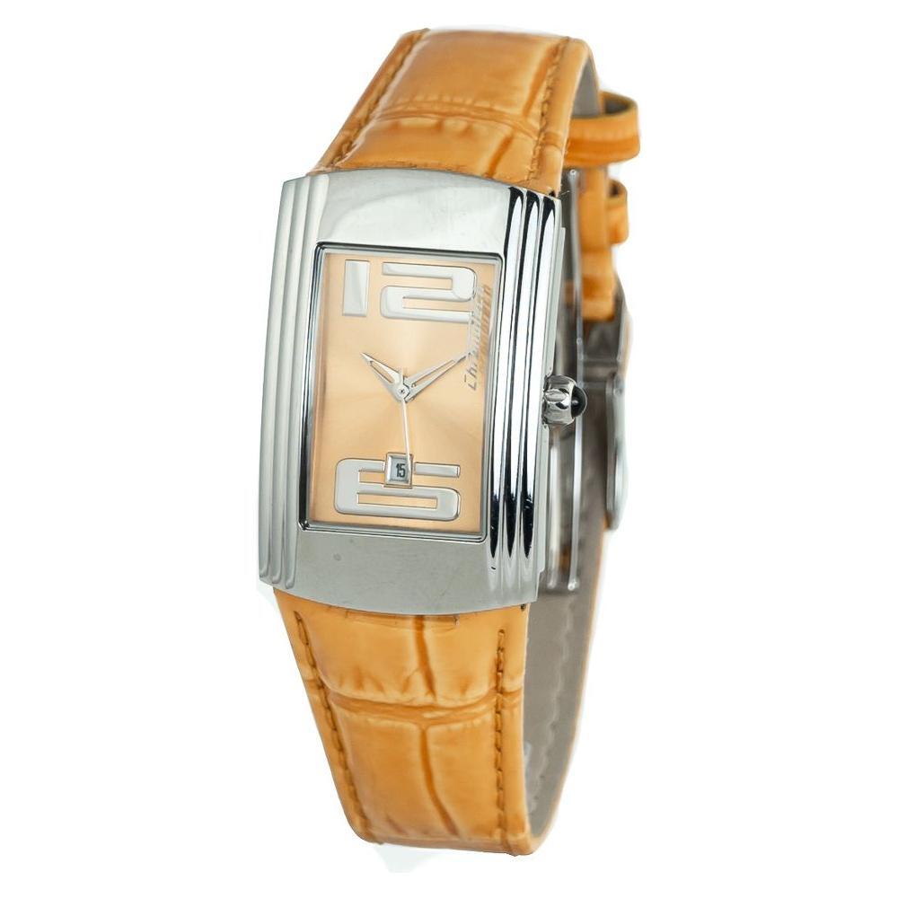 Chronotech Orange Leather Dress Watch
