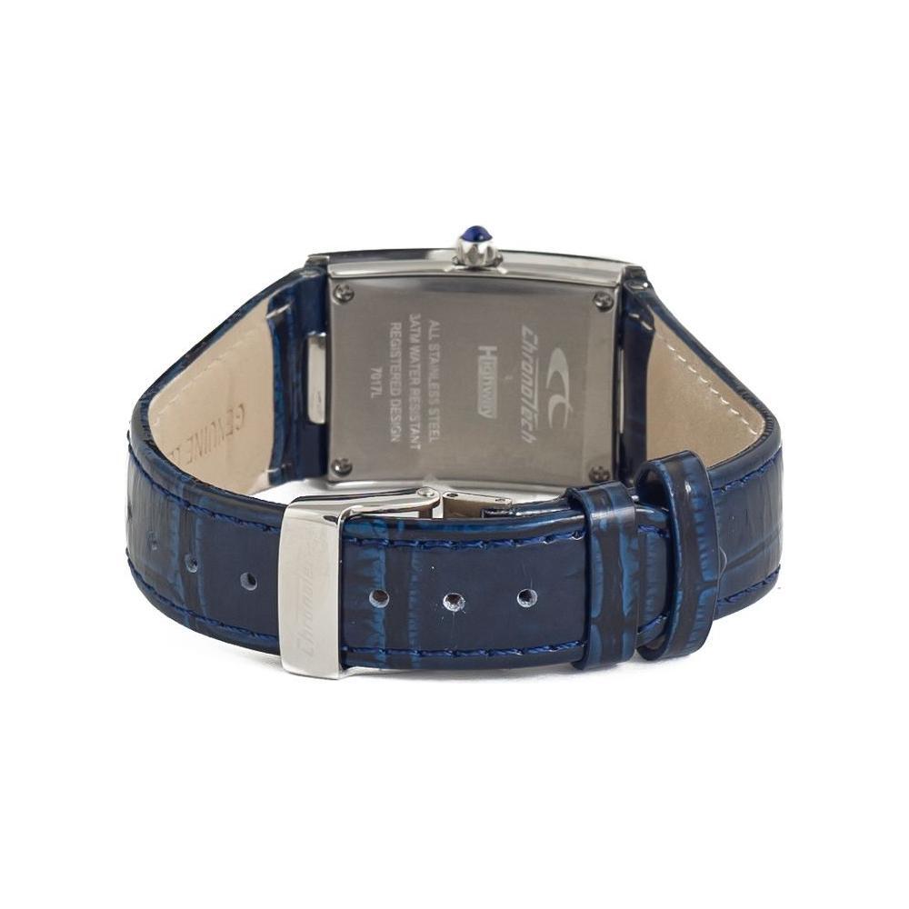 Chronotech Blue Leather Dress Watch