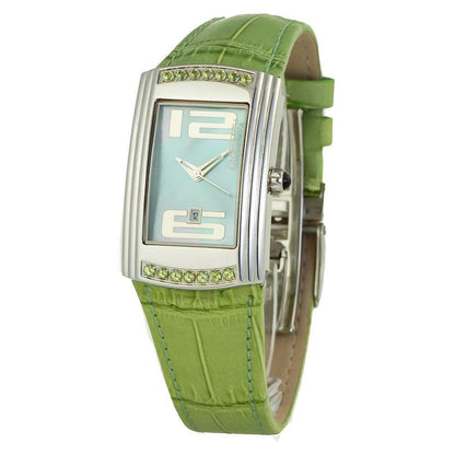 Chronotech Green Leather Dress Watch