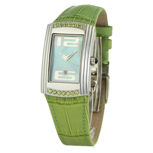 Chronotech Green Leather Dress Watch
